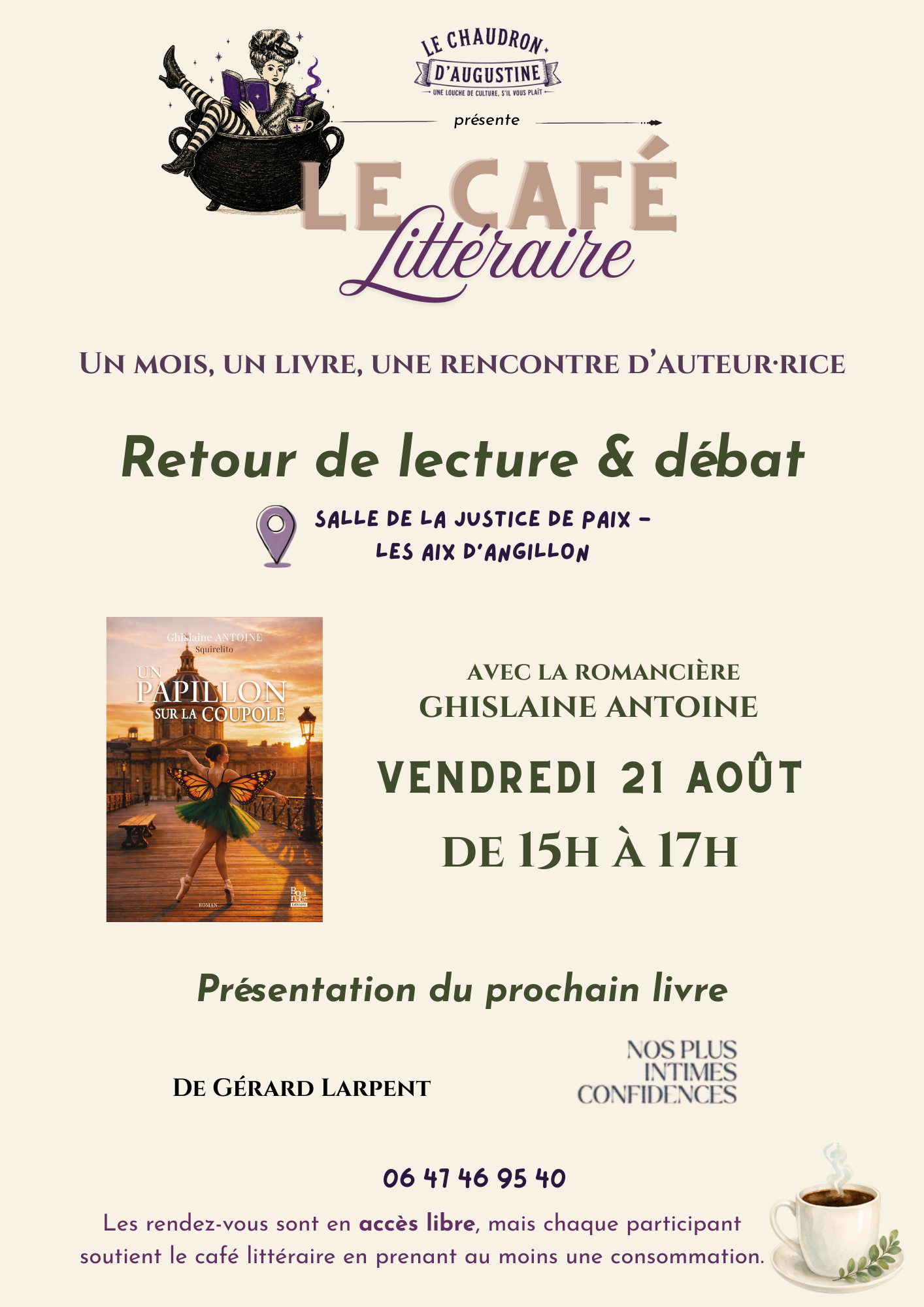 Echange et débat autour du livre "Un Papillon sur la Coupole" en présence de Ghislaine Antoine